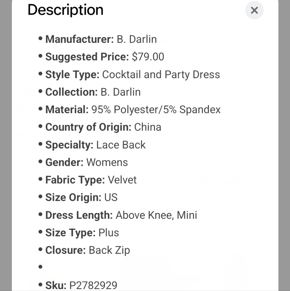 NWT B Darlin 16W Red Wine Velvet Lace Back Mini Dress Cocktail Party 2963-N - Picture 5 of 5